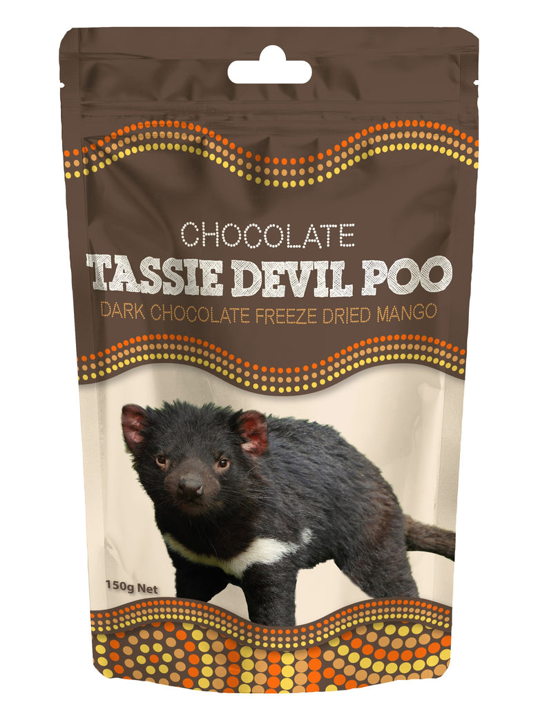 Tassie Devil Poo (Dark Chocolate Freeze Dried Mango)